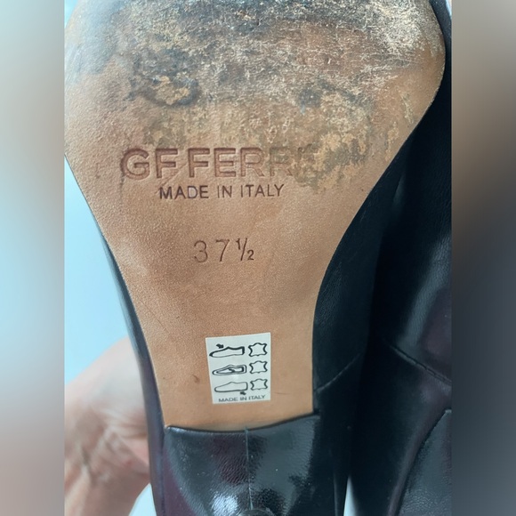 GIANFRANCO FERRE BLACK LEATHER HIGH HEELS SIZE EU37.5 US7.5 - Picture 13 of 16